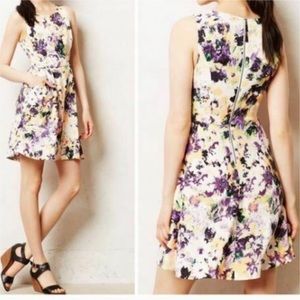 Anthropologie Neon Floral Dress Size 2